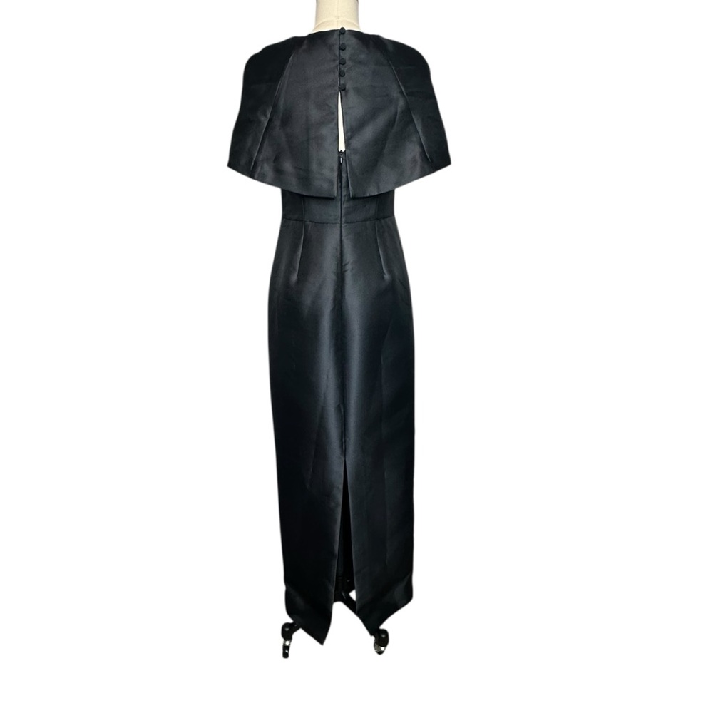 Mestiza Eve Black Capelet Convertible Floral Column Gown| Size 6 - Picture 8 of 14